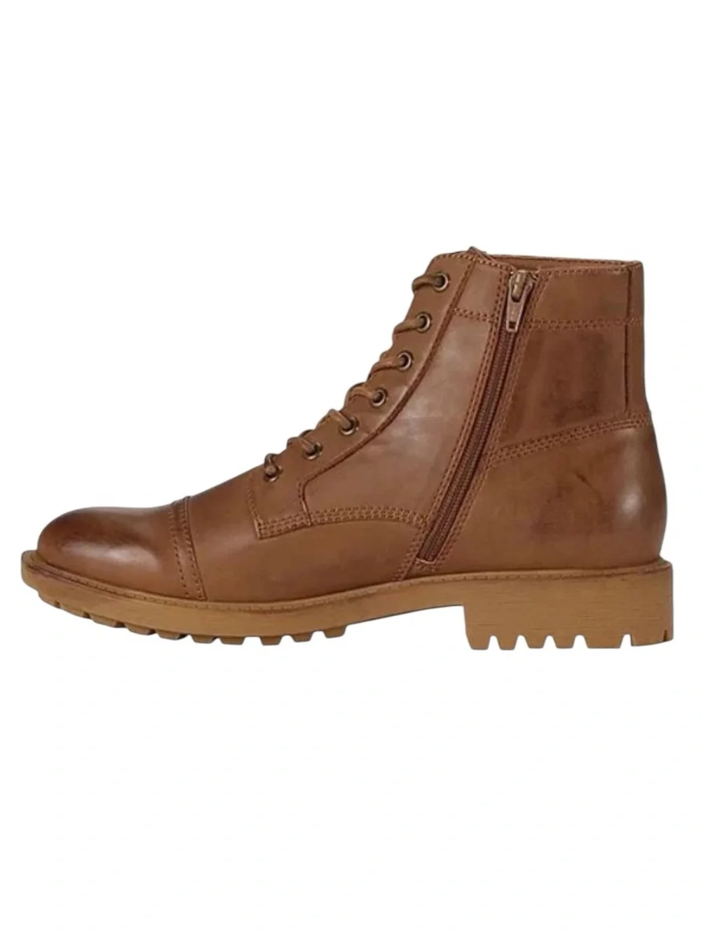 Men’s Frye and Co Shoe Boot Like New  Rubber heel/sole  Lace Up Side Zipper